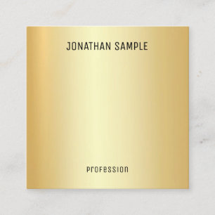 Cartão De Visita Quadrado Modelo Dourado Mínimo Moderno Profissional