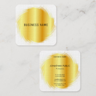 Cartão De Visita Quadrado Modelo elegante profissional moderno e Dourado