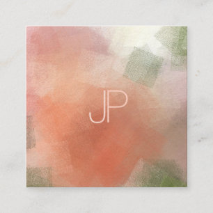 Cartão De Visita Quadrado Modelo luxuoso da elite do monograma moderno