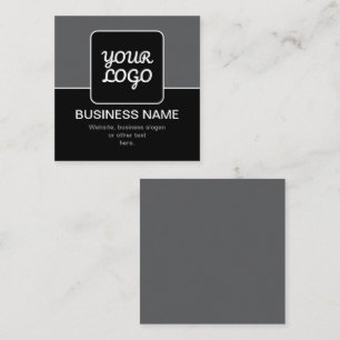 Cartão De Visita Quadrado Modelo Moderno para o Seu Logotipo   Preto, Cinza 