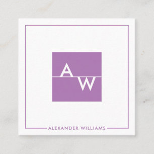 Cartão De Visita Quadrado Modelo Monograma