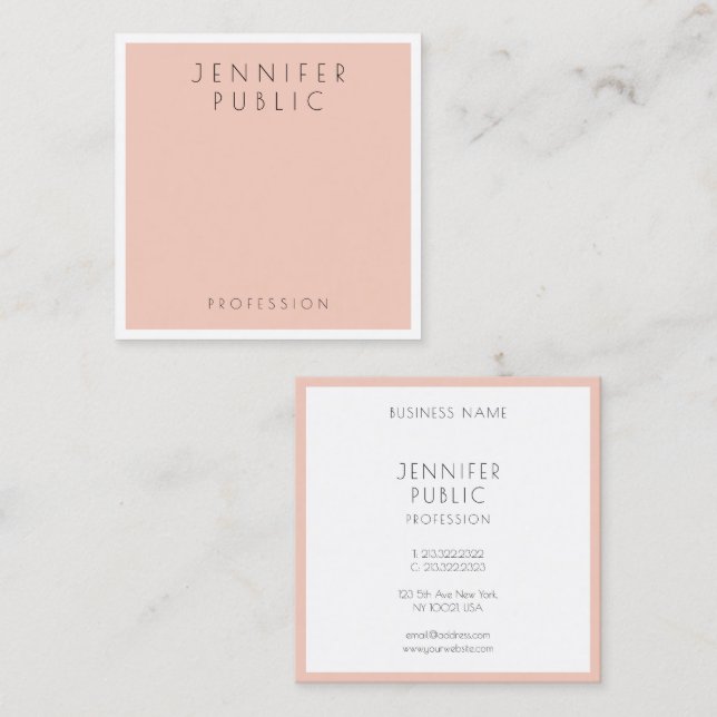 Cartão De Visita Quadrado Modelo profissional moderno e elegante personaliza (Frente/Verso)