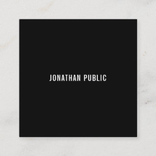 Cartão De Visita Quadrado Modelo simples elegante moderno de Black&White na