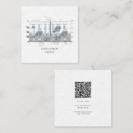 Cartão De Visita Quadrado Modern Architect Blueprint Business Card
