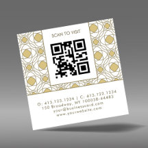 Modern Art Deco Square QR Code Business Card