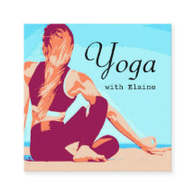 Modern Beach Yoga Instrutor Female Pose