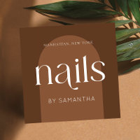 Modern Boho Terracotta Nail Artist Salon Manicure