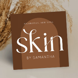Cartão De Visita Quadrado Modern Boho Terracotta Salon Skincare Aesthetician