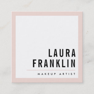 Cartão De Visita Quadrado MODERN MINIMAL bold name cor-de-rosa-rosa