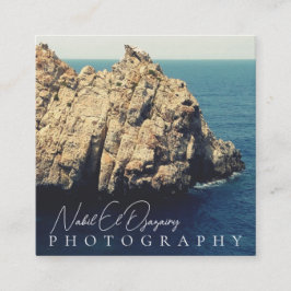 Cartão De Visita Quadrado modern minimal rocky beach shore photography