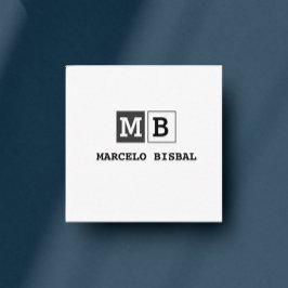 Cartão De Visita Quadrado Modern Minimal Typography White Paper Square