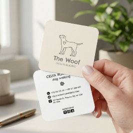 Cartão De Visita Quadrado Modern Paw Print Dog Walker & Pet Sitter Business 