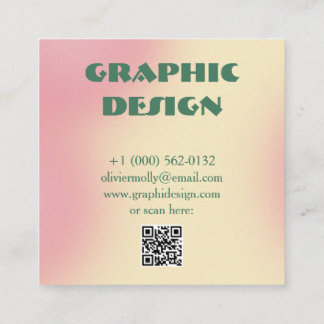 Cartão De Visita Quadrado Modern Pink & Green Gradient Business Card