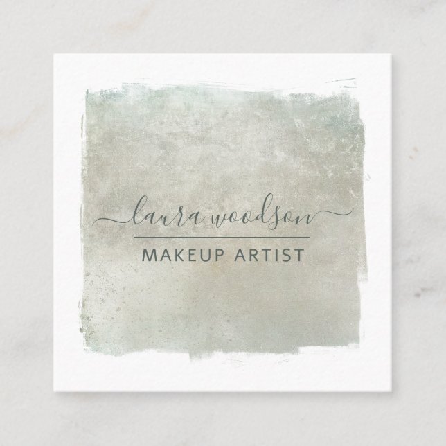 Cartão De Visita Quadrado Modern Sage Green (Frente)