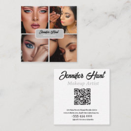Cartão De Visita Quadrado moderna e mínima artista de maquiagem