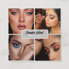 Cartão De Visita Quadrado moderna e mínima artista de maquiagem