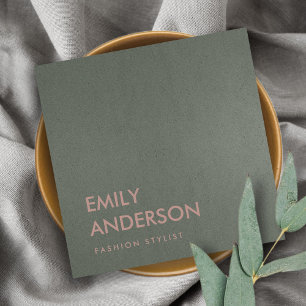 CARTÃO DE VISITA QUADRADO MODERNA TRENDY CINZA DE PRATA ESCURA MÍNIMA SIMPLE