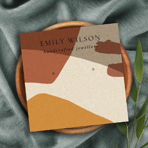 CARTÃO DE VISITA QUADRADO MODERNO ABSTRATO TERRACOTTA - APRESENTAÇÃO DE ARTE