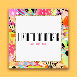 Cartão De Visita Quadrado Moderno de vibração a frio e a abstrato