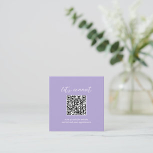 Cartão De Visita Quadrado Moderno do Código QR do Periwinkle Minimalista Con