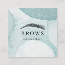 Moderno Glitter Augenbrauen Visitenkarte Square Bu