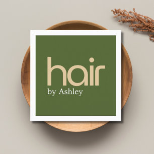 Cartão De Visita Quadrado Moderno Minimalista Falso Metal Verde Oliva Ousado