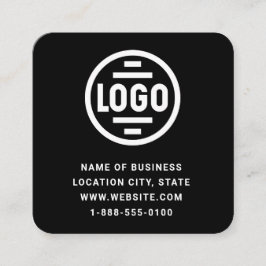 Cartão de Visita Quadrado Moderno Preto com Logoti