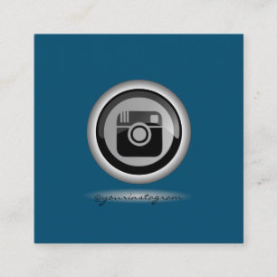 Cartão De Visita Quadrado Moderno Profissional, Instagram Mídia Social Teal