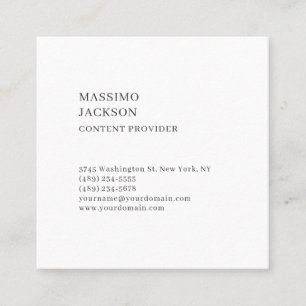 Cartão De Visita Quadrado Moderno Simples Minimalista Preto Branco