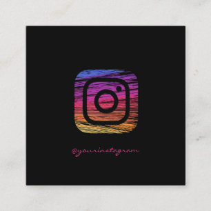 Cartão De Visita Quadrado Moderno Simples Profissional, Instagram Mídia Soci