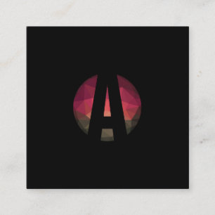 Cartão De Visita Quadrado Modos escuros modernos quadrados negócios de desig