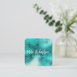 Cartão De Visita Quadrado Moldura azul de cores