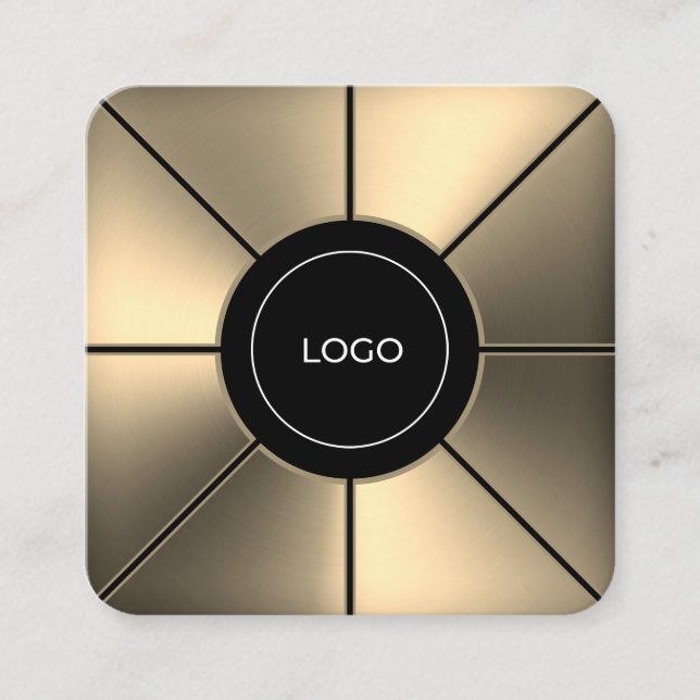 Cartão De Visita Quadrado Moldura de textura metálica falsa futurística (Frente)