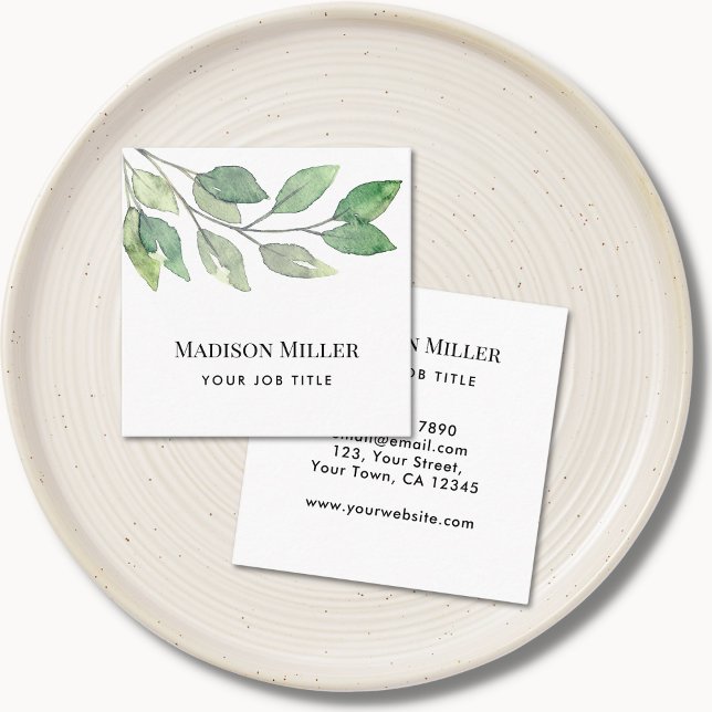 Cartão De Visita Quadrado Molercola aquática minimalista (Criador carregado)