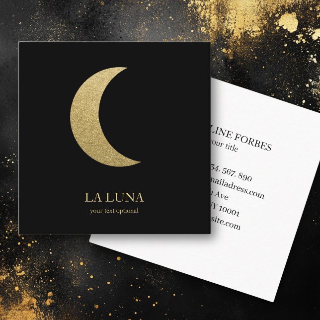 Cartão De Visita Quadrado Mond  Visitenkarte (Gold Moon Business Card.)