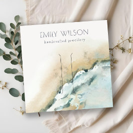 Cartão De Visita Quadrado Monitor de Clipe de Cabelo de Praia da Areia das O