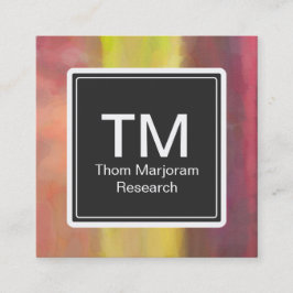 Cartão De Visita Quadrado Monograma - Brushstrokes Negrito