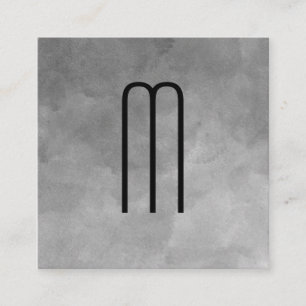 Cartão De Visita Quadrado Monograma da aguarela da textura