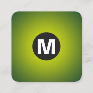 Cartão De Visita Quadrado Monograma da Mancha circular - Gradiente - Amarelo