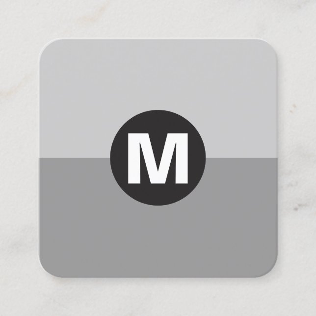 Cartão De Visita Quadrado Monograma da Spot Círculo - Dois Tom 03 (Frente)