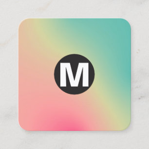 Cartão De Visita Quadrado Monograma da Spot Círculo - Gradientes Suaves Ocup