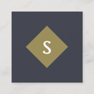 Cartão de visita quadrado Monograma de Mais velho 