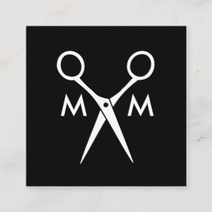 Cartão De Visita Quadrado Monograma de Ovos de Salão