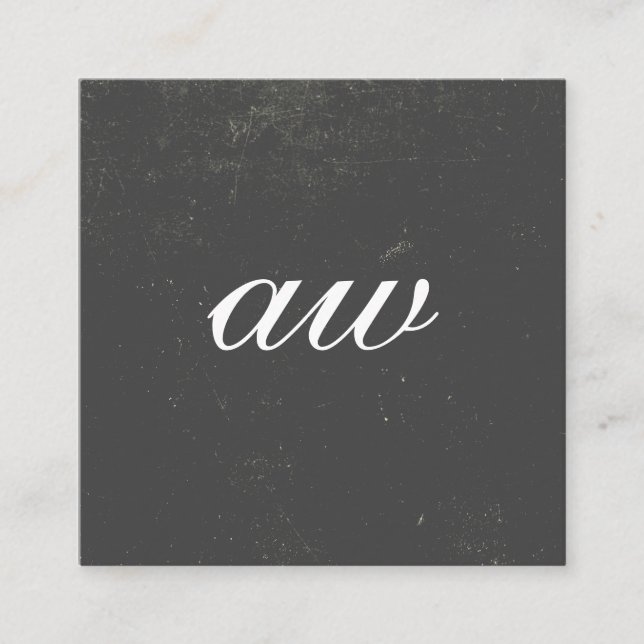 Cartão De Visita Quadrado Monograma de Textura Elegante (Frente)