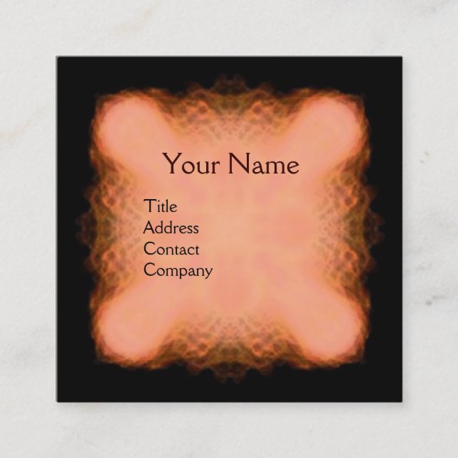 Cartão De Visita Quadrado MONOGRAMA DO QUADRO VERMELHO DE TINTA abstrato (Frente)