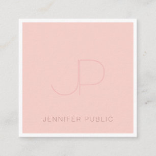 Cartão De Visita Quadrado Monograma Elegante Modelo profissional branco cor-