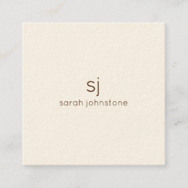 Cartão De Visita Quadrado Monograma minimalista