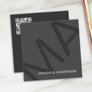 Cartão De Visita Quadrado Monograma Moderno de Tipografia em Negrito Profiss