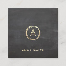 Monograma Moderno do Círculo Dourado Lúxo de Chalk