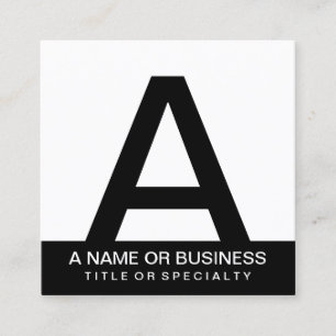 Cartão De Visita Quadrado monograma negrito